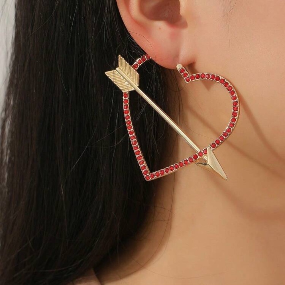 Heart and Arrow Earrings, Arrow and Heart Earrings, Valentines Day Earrings